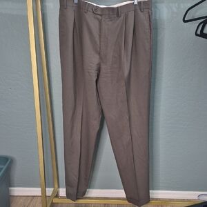 Lauren Ralph Lauren Men's Brown Pleated Dress Pants